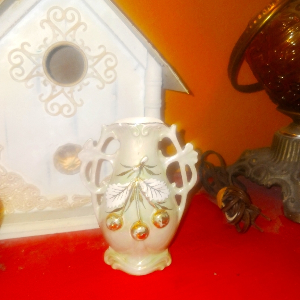 RARE Vintage Dulux Luster Vase with dble Handles "German" stamped at the bottom